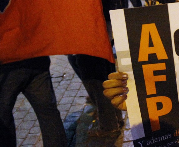 Protesta en contra de las AFP