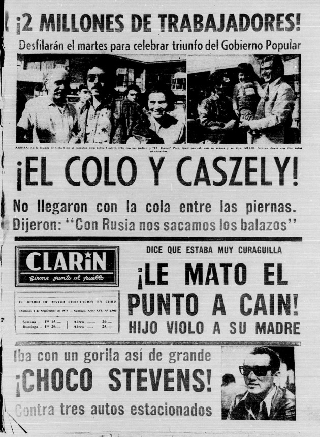Portada El Clarín, 2 de septiembre de 1973