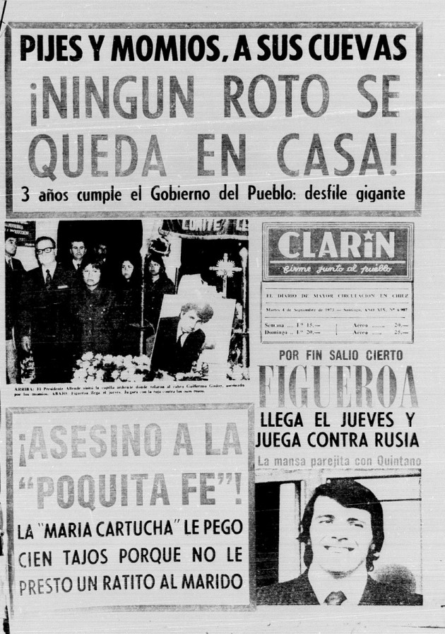 Portada El Clarín, 4 de septiembre de 1973
