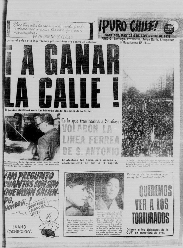Portada Puro Chile, 4 de septiembre de 1973