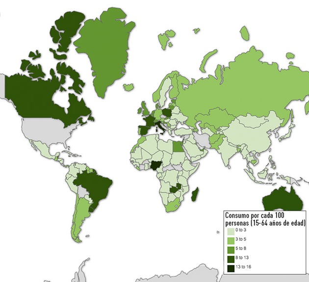 Mapa consumo de marihuana