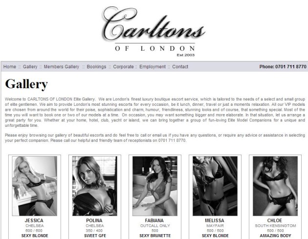 Carltons of London web