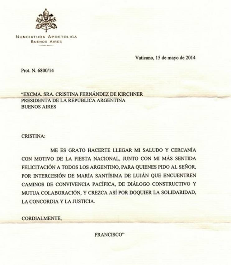 carta trucha Papa - CFK