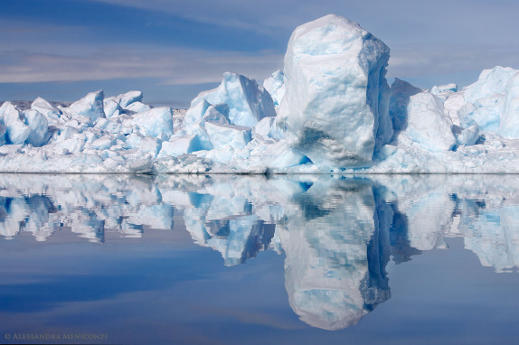 Disintegrating iceberg in Sermilik Fjord, southeast Greenland.