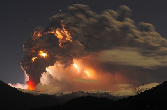Tormenta electrica en la Erupcion Cordon del Caulle