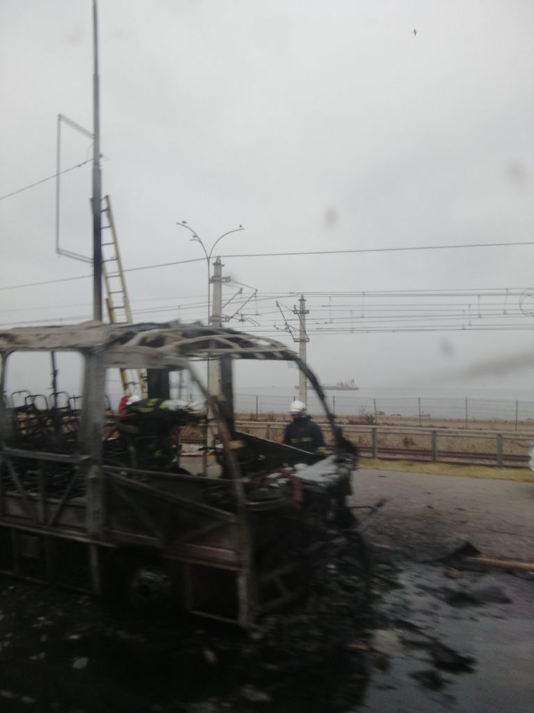 Valparaíso, bus quemado