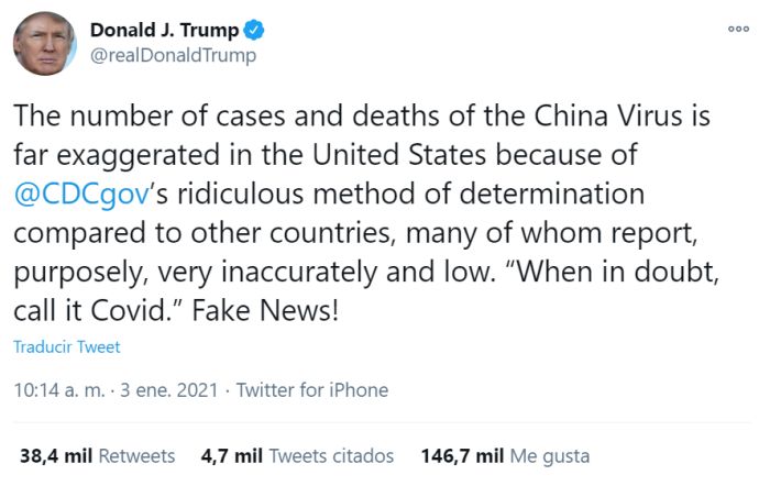 Trump muertos COVID-19
